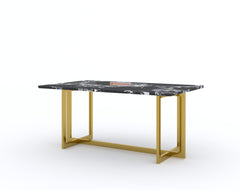 Rodano Dining Table with Etna Black Marble Top - 4 Seater