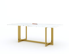 Rodano Dining Table with White Engineered Marble Top - 6 Seater