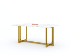 Rodano Dining Table with White Engineered Marble Top - 4 Seater