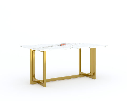 Rodano Dining Table with White Engineered Marble Top - 4 Seater