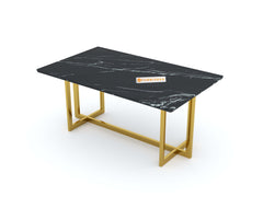 Rodano Dining Table with Black Engineered Marble Top - 4 Seater