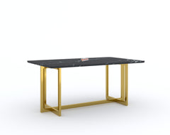 Rodano Dining Table with Black Engineered Marble Top - 4 Seater