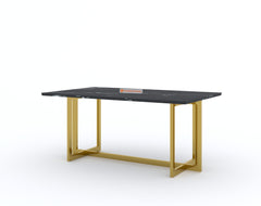 Rodano Dining Table with Black Engineered Marble Top - 4 Seater