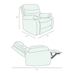 Vivo 1 Seater Ash Rotation Manual Recliner