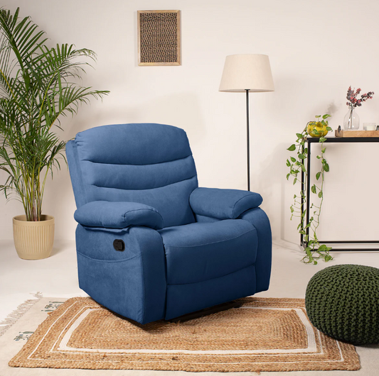 Vivo 1 Seater Blue Rotation Manual Recliner