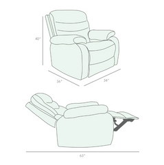 Vivo 1 Seater Cream Rotation Manual Recliner