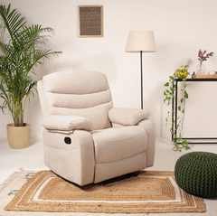 Vivo 1 Seater Cream Rotation Manual Recliner