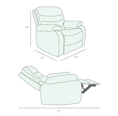 Vivo 1 Seater Rust Rotation Manual Recliner