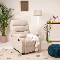 Abiza 1 Seater Cream Rotation Manual Recliner