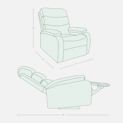 Abiza 1 Seater Cream Rotation Manual Recliner