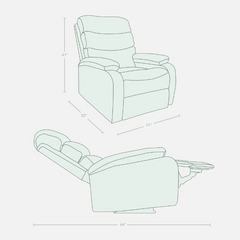 Abiza 1 Seater Rust Rotation Manual Recliner