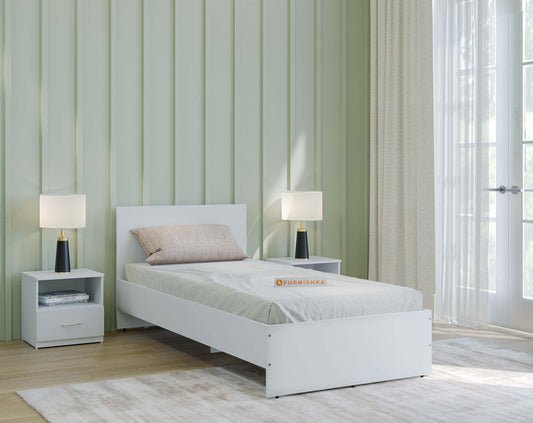 Luco Single Bed without Storage in White