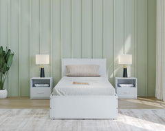 Luco Single Bed without Storage in White