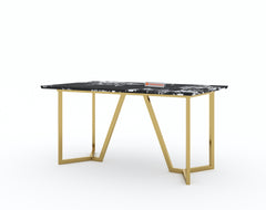 Olzaa Dining Table with Etna Black Marble Top - 4 Seater