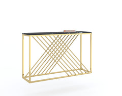 Xero Console Table with Black Engineered Marble Top