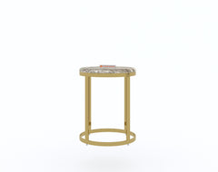 Arcus Side Table with Green Choco Marble Top