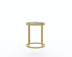 Arcus Side Table with Green Choco Marble Top