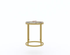 Arcus Side Table with Green Choco Marble Top