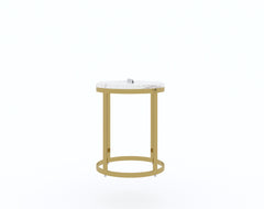 Arcus Side Table with White Engineered Marble Top