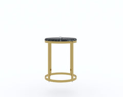 Arcus Side Table with Black Engineered Marble Top