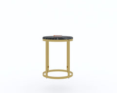 Arcus Side Table with Black Engineered Marble Top