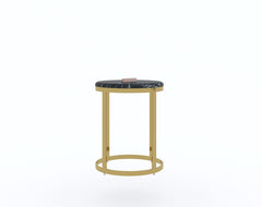 Arcus Side Table with Black Engineered Marble Top