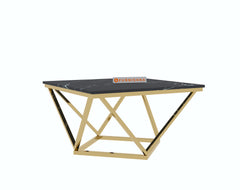 Solaia Coffee Table with Black Engineered Marble Top