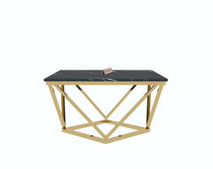 Solaia Coffee Table with Black Engineered Marble Top