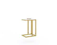 Ovid Side Table with White Engineered Marble Top