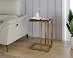 Ovid Side Table with Black Engineered Marble Top