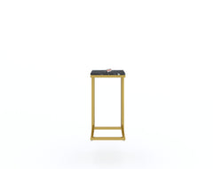 Ovid Side Table with Black Engineered Marble Top