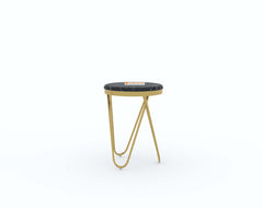 Clos Side Table with Black Engineered Marble Top