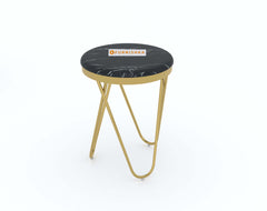 Clos Side Table with Black Engineered Marble Top