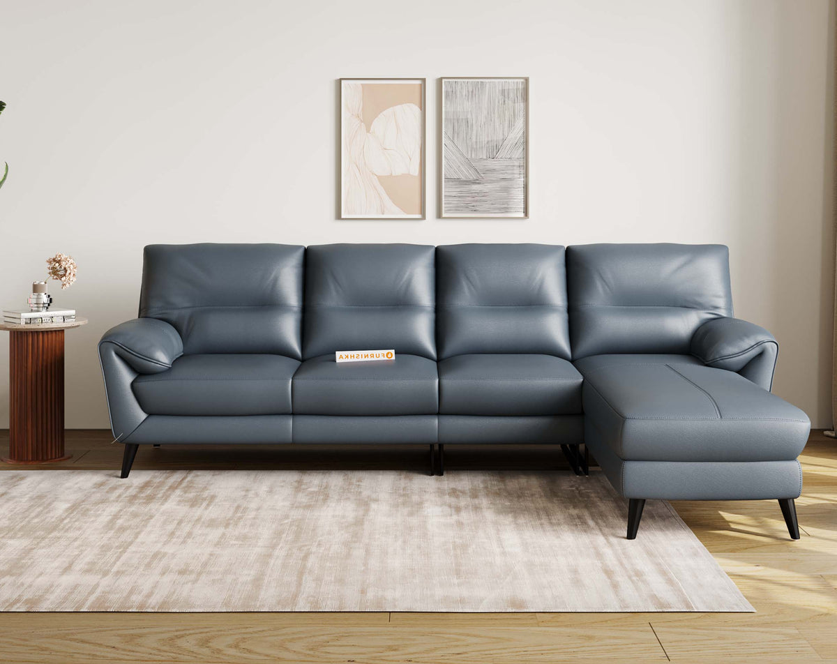 Suntory 3 Seater Sectional Leather Sofa - RHS