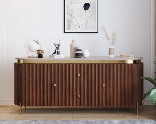 Marcella Fluted Sideboard Cabinet - 6 Feet