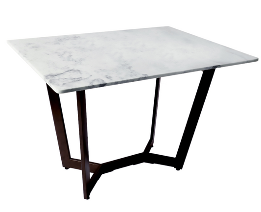 Aanvo Marble Top 4 Seater Dining Table In Black Finish