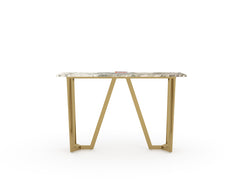 Olzaa Console Table with Green Choco Marble Top