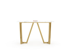 Olzaa Console Table with White Engineered Marble Top