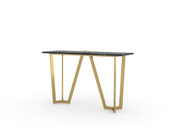 Olzaa Console Table with Black Engineered Marble Top