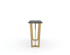 Olzaa Console Table with Black Engineered Marble Top