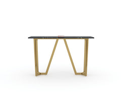 Olzaa Console Table with Black Engineered Marble Top