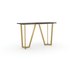 Olzaa Console Table with Black Engineered Marble Top