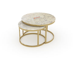 Arcus Nesting Coffee Table with Australian Onyx Top