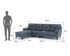 SUNTORY 3 Seater Section Leather Sofa LHS