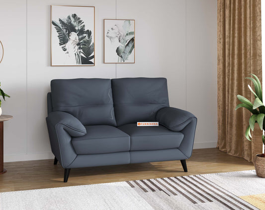 Suntory Leather 2 Seater Sofa - Ocean Blue Finish