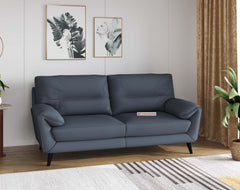 Suntory Leather 3 Seater Sofa - Ocean Blue Finish