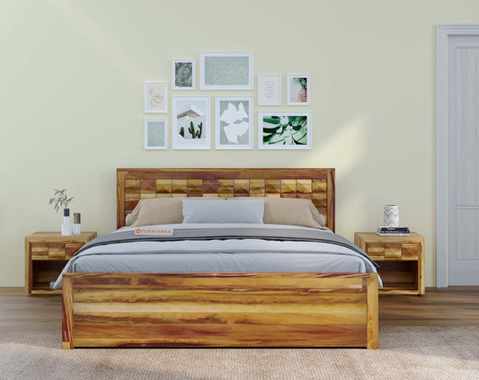 Teeva Queen Size Hydraulic Bed in Teak