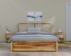 Tamara Queen Size Hydraulic Bed in Teak