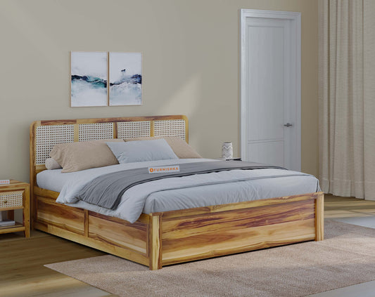 Tamara Queen Size Hydraulic Bed in Teak