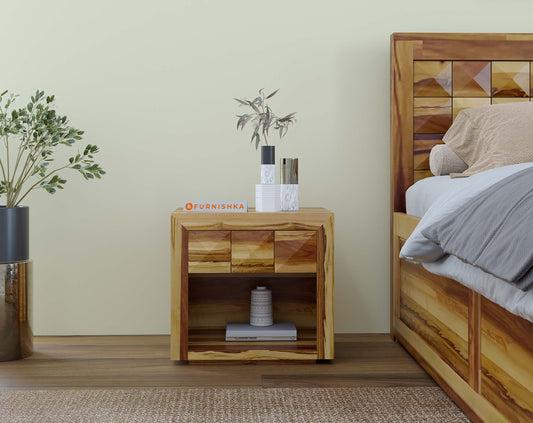 Teeva Bed Side Table in Teak